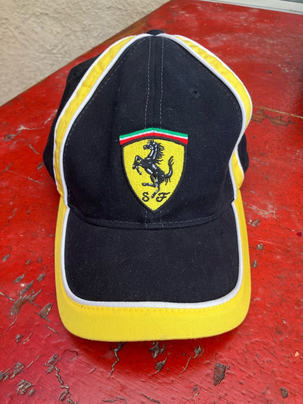 VTG 2000 Ferrari Cap Yellow Black Adjustable IDEA Official License Baseball Hat